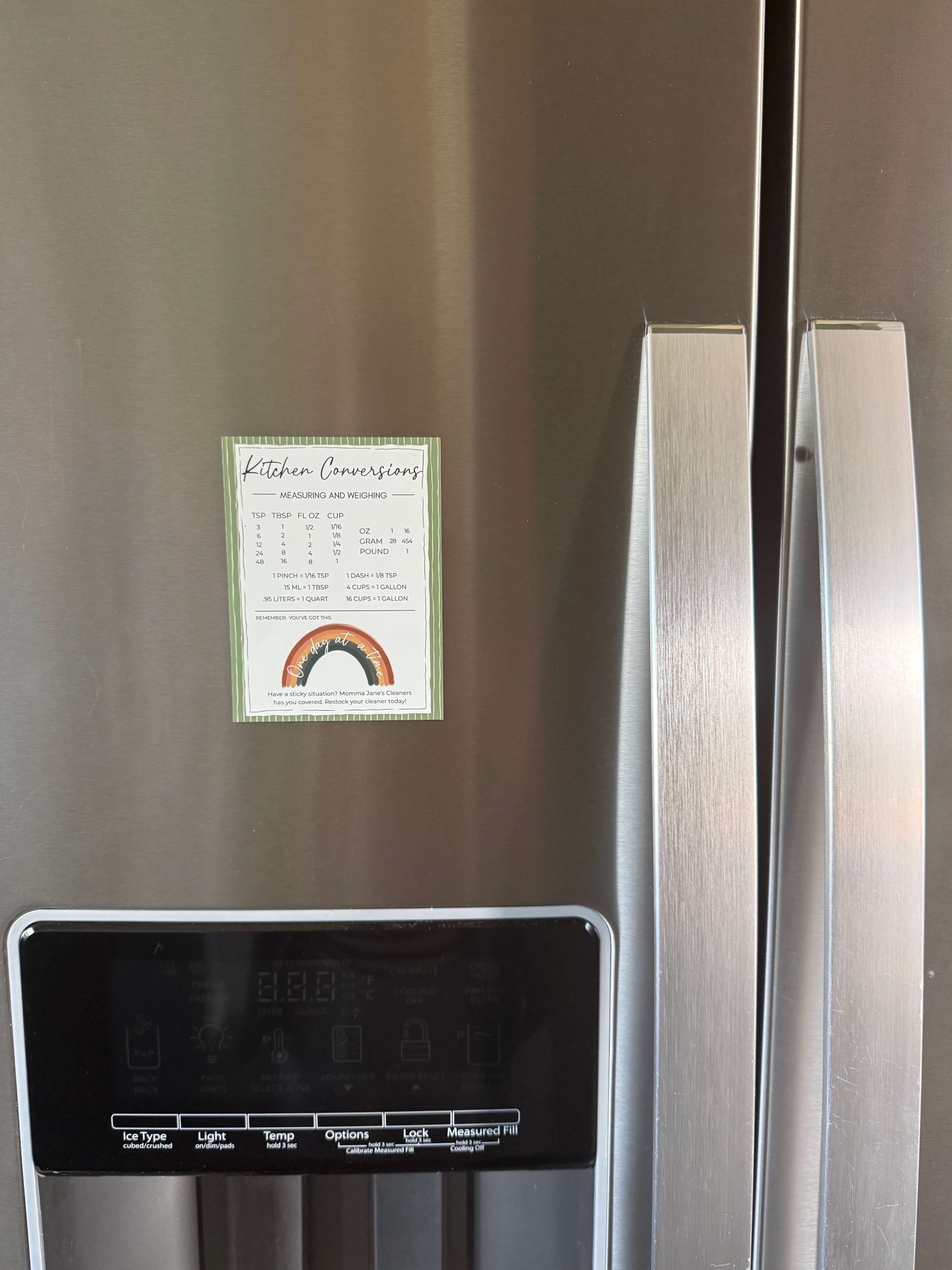 Kitchen Conversion Recipe Magnet | Plant Based Cleaner Blog | Momma Jane's Cleaner
